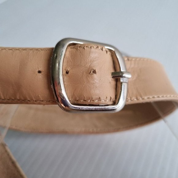 Bared Footwear Nude Leather Round Toe Block Heel Shoes Size 38 - Picture 12 of 13